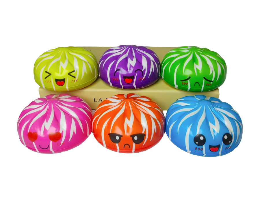 Gestreiftes Stressspielzeug mit gedämpftem Brötchen