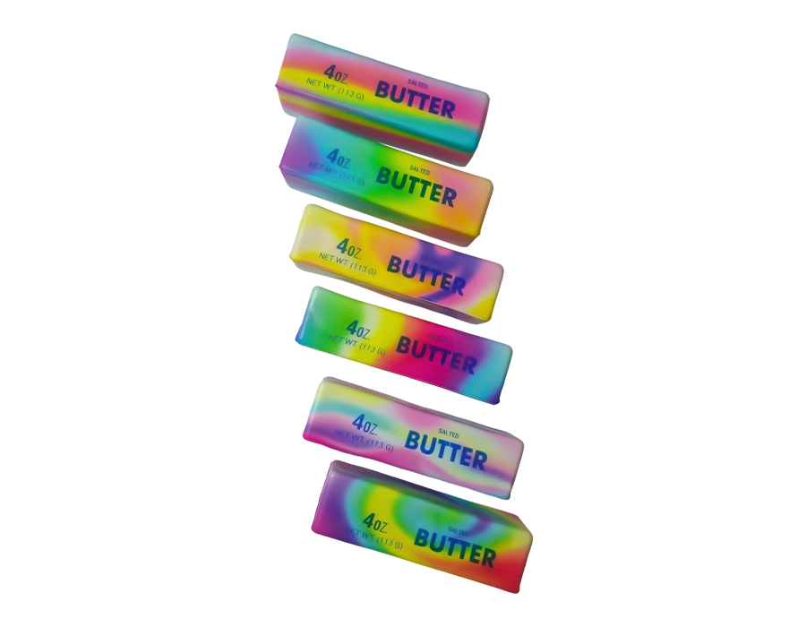 Kleines Butterstick-Spielzeug (bunter Druck)