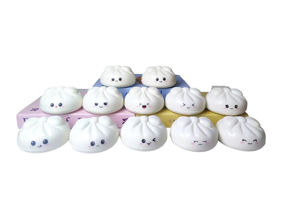 Weißes Mini-Emoticon-Brötchen-Stressspielzeug Weißes Mini-Emoticon-Brötchen-Stressspielzeug