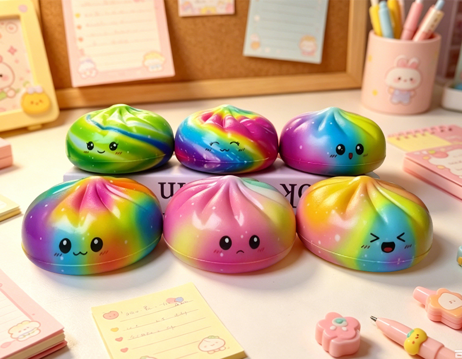 Bunte kleine Augen gedämpfte Brötchen